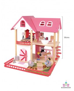 Pink Doll House with Front Yard