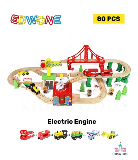 Edwone Rail Track Set (Electric 80 Pcs)