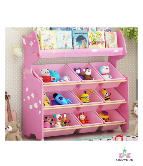 Books & Toys Organizer (Pink-Deer-3 Rows)