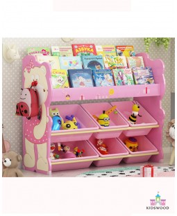 Books & Toys Organizer (Pink-2 Rows)