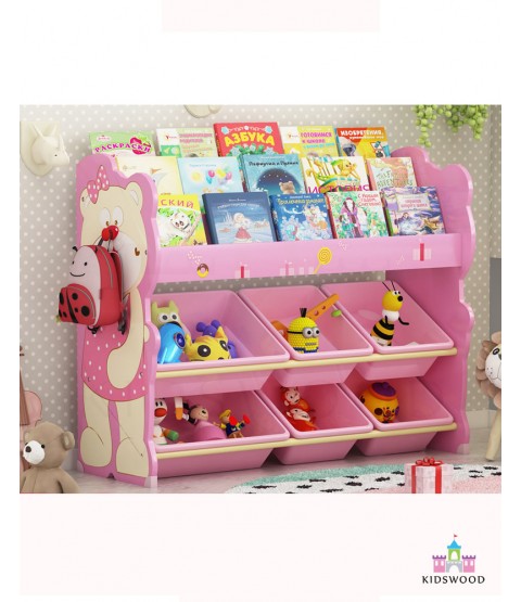 Books & Toys Organizer (Pink-2 Rows)