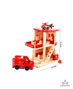 Wooden Fire Station Set