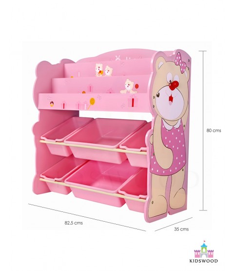 Books & Toys Organizer (Pink Bear)