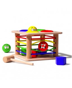 Hammering balls with Shapes Sorter