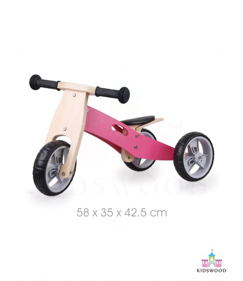 Wooden 2-in-1 Bike (Pink)